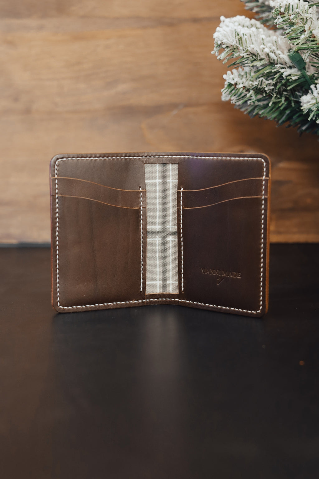 Vertical Billfold - Deep Brown